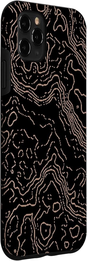 Topography Black & Brown Abstract Pattern Topographic Map Case - Image 3