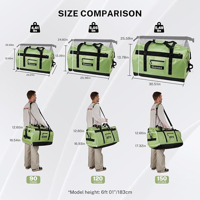 Gonex Waterproof Duffel Bag, 120L Heavy Duty Dry Duffle Bag - Image 2