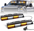 HLauto 6Z4J Emergency Dash Strobe Lights: 2x16.8 inch Amber White Safety Lights by HLauto