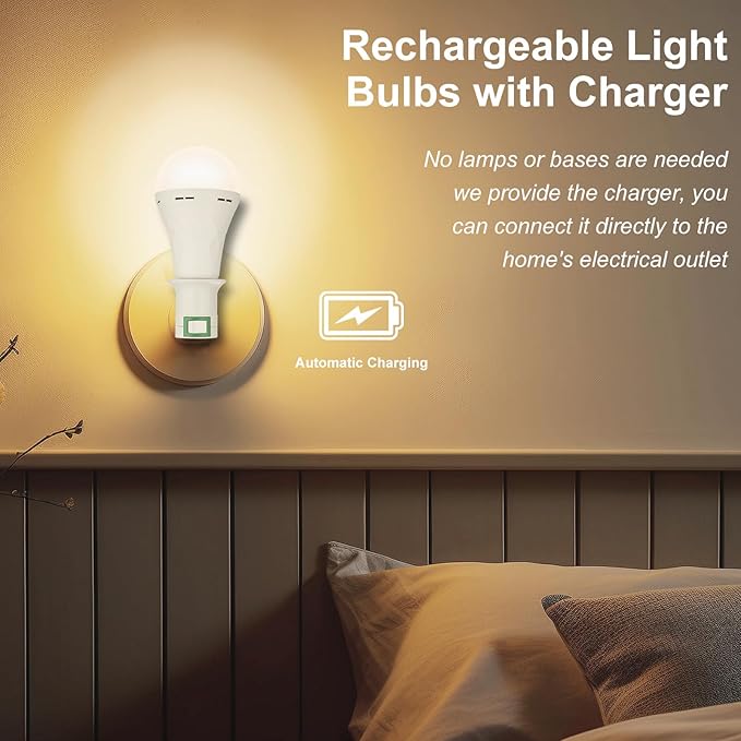 Ostwiki 10 Pack Rechargeable Light Bulbs, Emergency Light Bulbs - Image 3