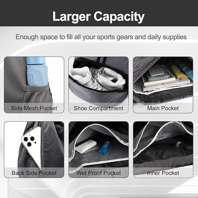 Hoedia Sports Drawstring Backpack - Image 4