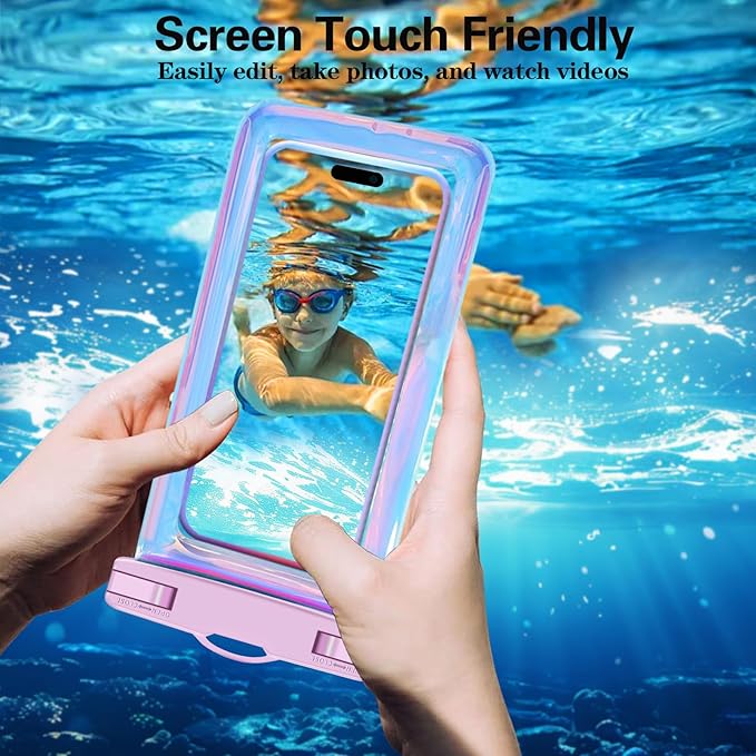 Up to 8.3" 2 Pack Iridescence Universal Waterproof Phone Pouch, Large Phone - Image 7