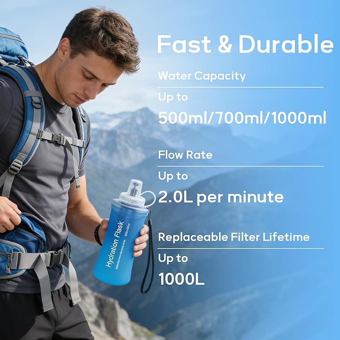 1L Soft Flask Water Bottle, Collapsible Water Bottle - Image 6