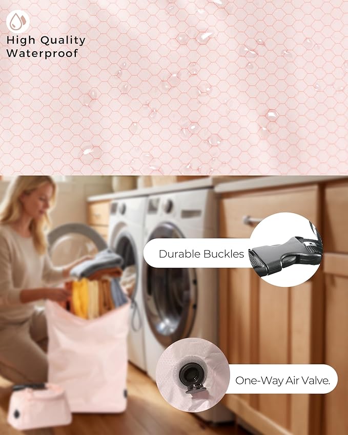 Travel Laundry Bag, Pump-Free Vacuum Compression Dirty Clothes Bag, Reusable - Image 5