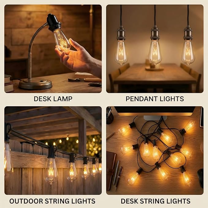 10 Pack ST40 Replacement Bulbs for Outdoor String Lights, 7W E17 Intermediate - Image 7
