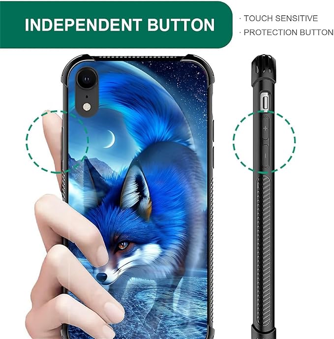 for iPhone XR Case, Snowy Mountain Fox Lake Pattern Graphic Design Girl Boy - Image 4