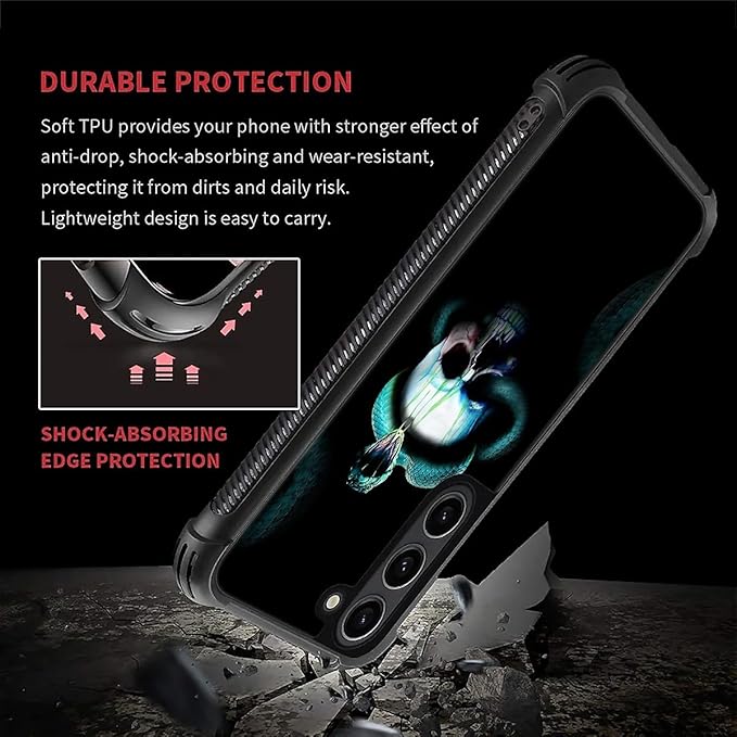 for Samsung Galaxy S23 Case, Skeleton Winding Snake Pattern Graphic Design Girl - Image 3