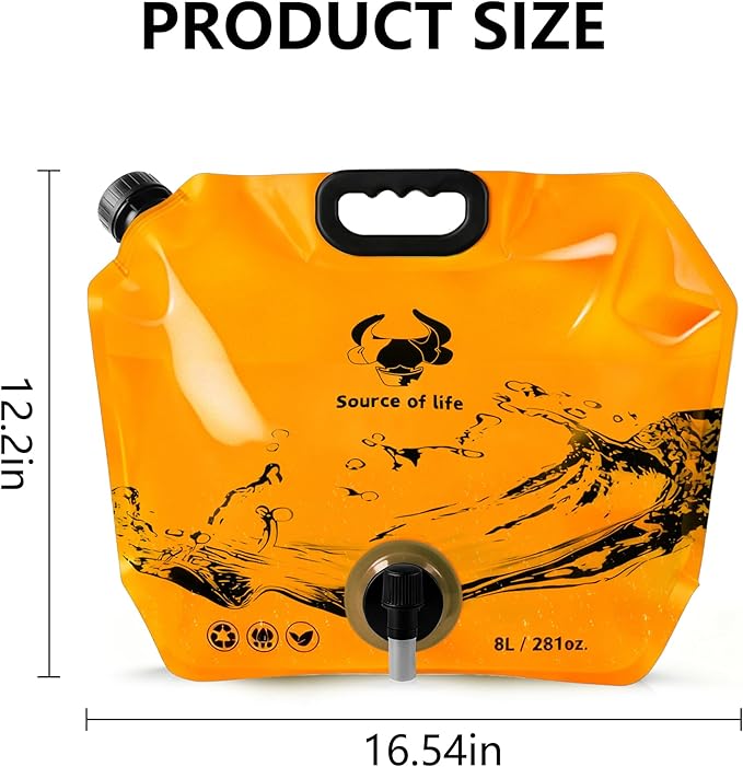 Collapsible 8L Water Storage Bag, BPA-Free Portable Folding Water Jug - Image 2