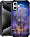 for iPhone 16 Case, Wolves in The Woods Pattern Graphic Design Girl Boy Soft by FKBRCL4U