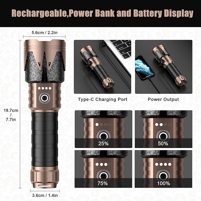 SKYFIRE Rechargeable Flashlight - Image 4