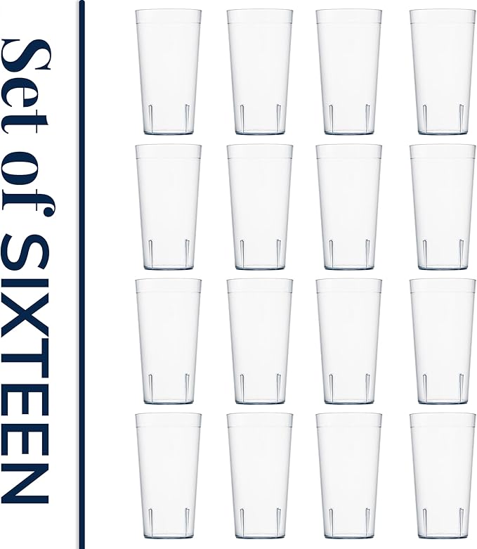 US Acrylic Cafe Plastic Reusable Tumblers 20-ounce Water Cups in Clear | Value - Image 8