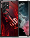 for Samsung Galaxy S22 Ultra Case, Gestures Funny Skull Pattern Graphic Design by FKBRCL4U