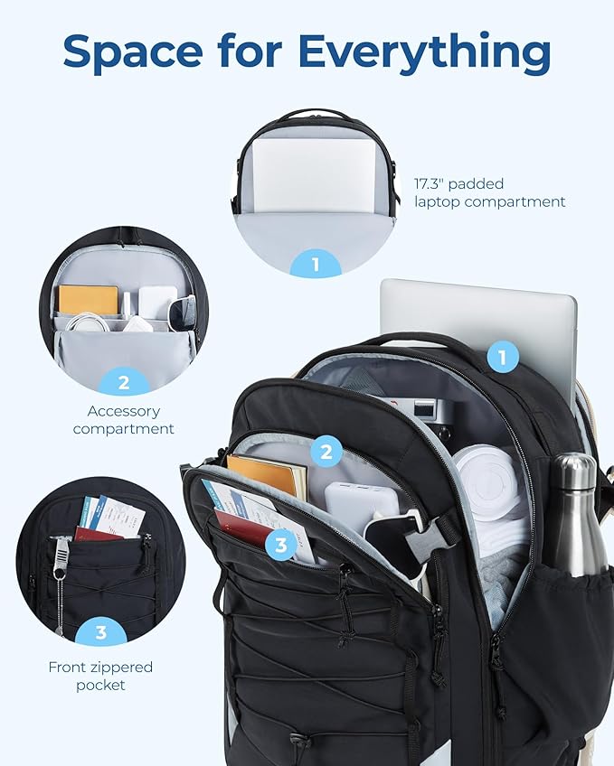 BAGSMART Carry On Backpack, 17.3 Inch Large Travel backpack Carry On Flight - Image 4