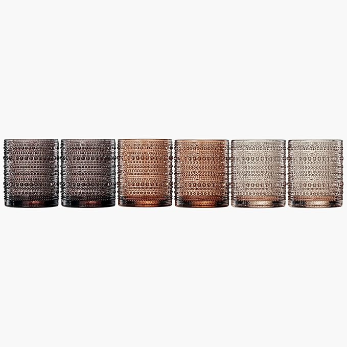 Khen Hobnail Beaded Highball Drinking Tumbler Glasses | Set of 6 | Color - Image 6