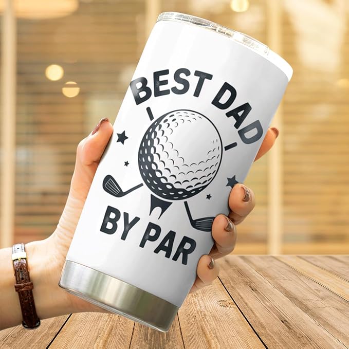 CUBICER Best Dad By Golf Design 20 Oz Tumbler Stainless Steel Gift - Image 4