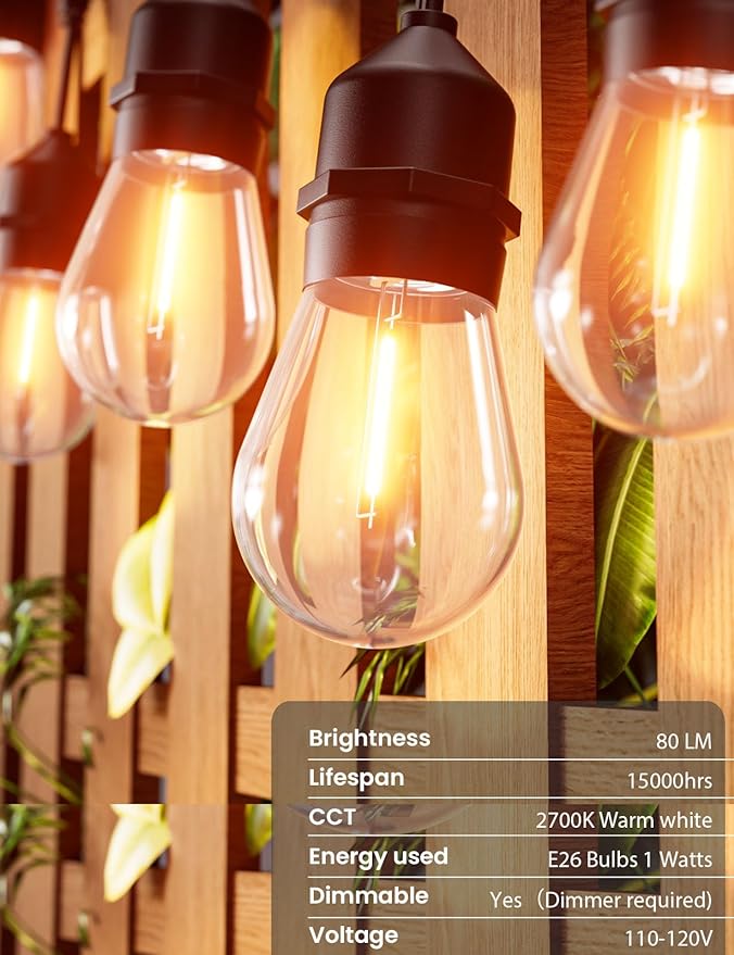 Svater Outdoor Led String Lights 36 FT, Patio Lights - Image 4