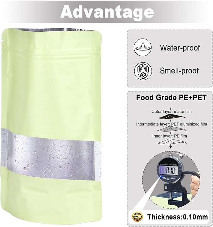 5.9"x8.6" 120pcs Mylar Bags for Food Storage, Smell Proof Bag - Image 5