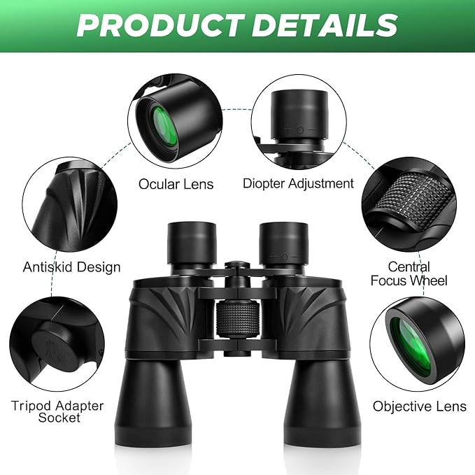 Pankoo 20x55 Binoculars for Adults High Powered – Large View Waterproof Optics - Image 9