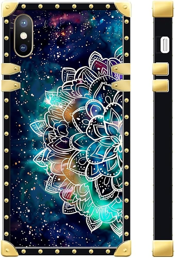 Compatible with iPhone XR Case, Starry Sky Colourful Mandala Luxury Golden - Image 3