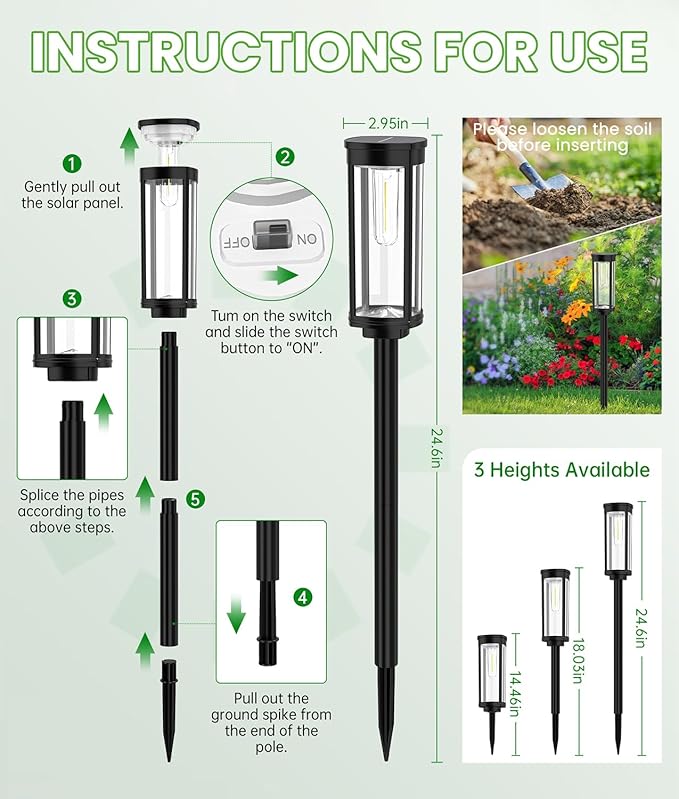 BITPOTT Bright Solar Pathway Lights, 4 Pack Solar Lights Outdoor Waterproof IP65 - Image 7