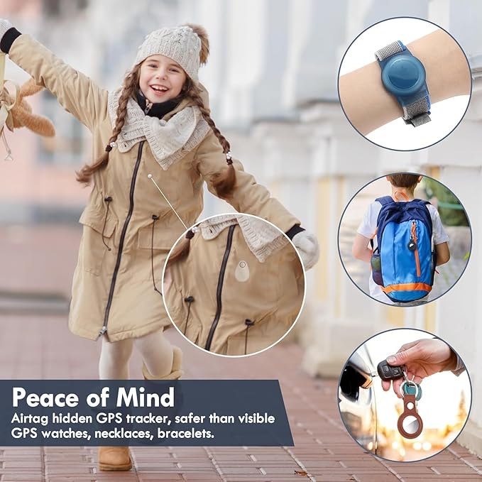 Lulaven Air Tag Holder for Kids Hidden 4 Pack GPS Tracker Case, Anti-Removal - Image 5