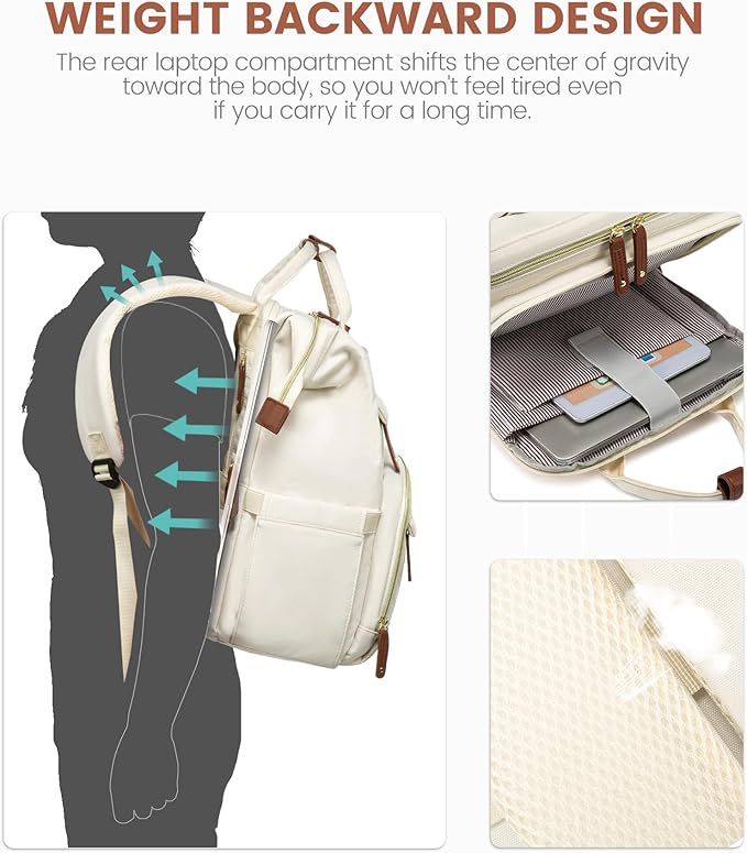 LOVEVOOK Laptop Backpack for Women, 17.3'' Waterproof Nurse Bag Teacher Work - Image 5