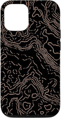 Topography Black & Brown Abstract Pattern Topographic Map Case by Unknown