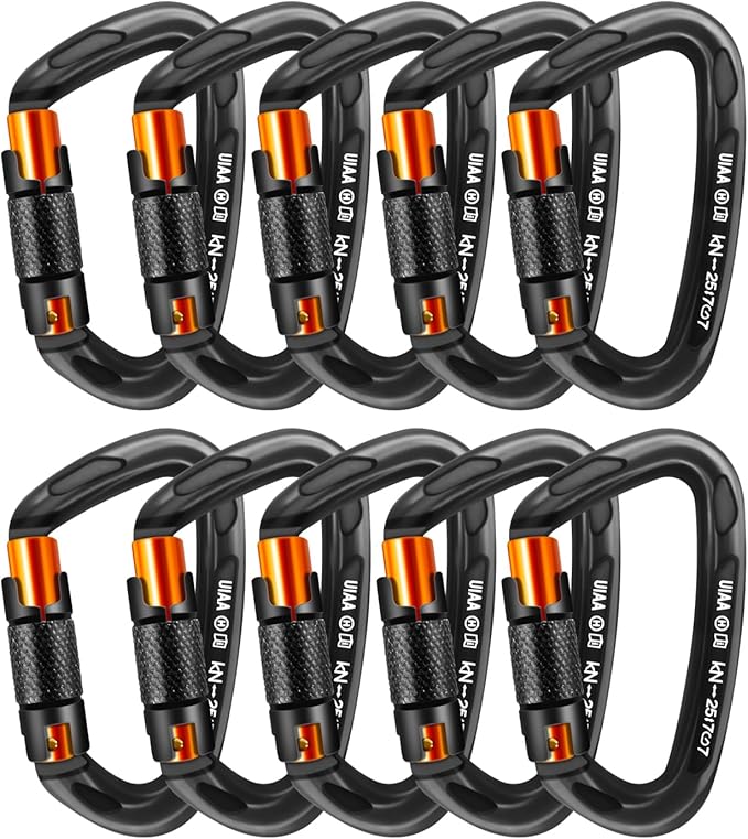 UIAA Certified Professional Heavy Duty Large Locking Carabiner Clips Climbing by AINIKEY