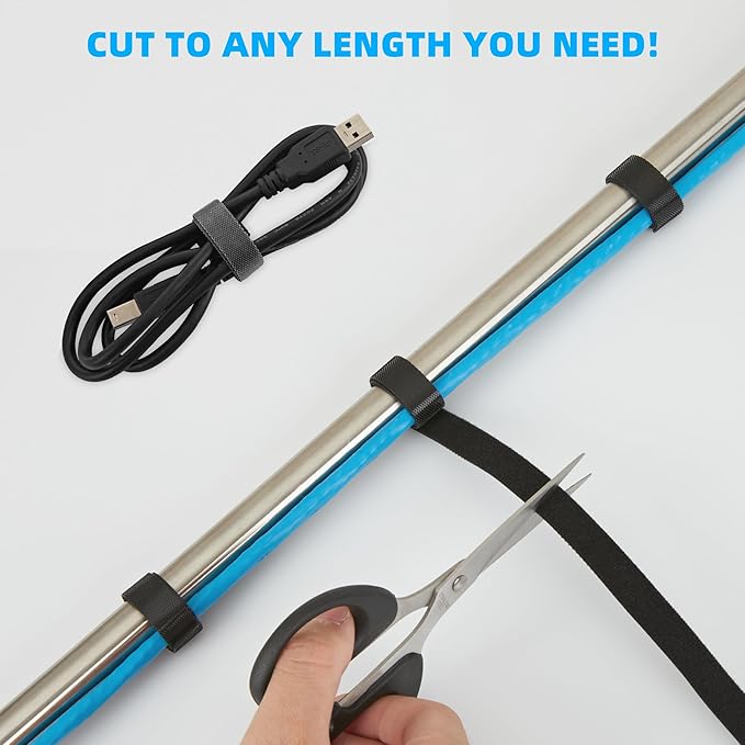 100 ft x 1/2 inch Hook and Loop Roll, Reusable Fastening Cable Ties, Office and - Image 3
