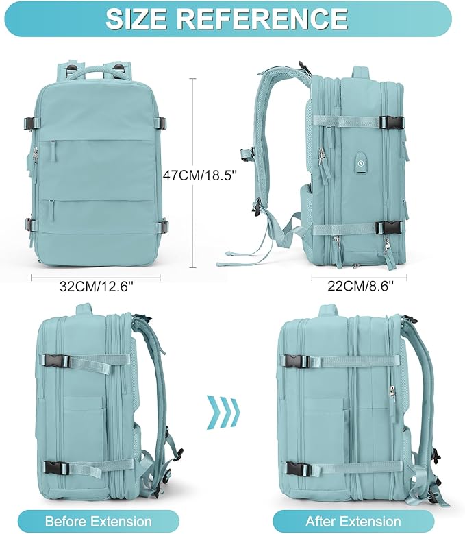 coofay Expandable Backpack For Traveling On Airplane Travel Backpack For Women - Image 2