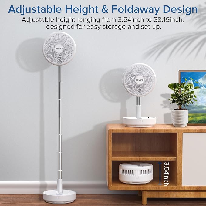 Belife X8 Portable Fan, Cordless 7200mAh Battery Operated Oscillating Fan - Image 2