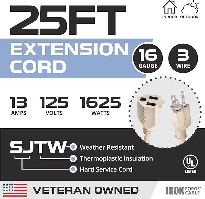 Iron Forge Cable Weatherproof 25 Ft Outdoor Extension Cord - Image 2