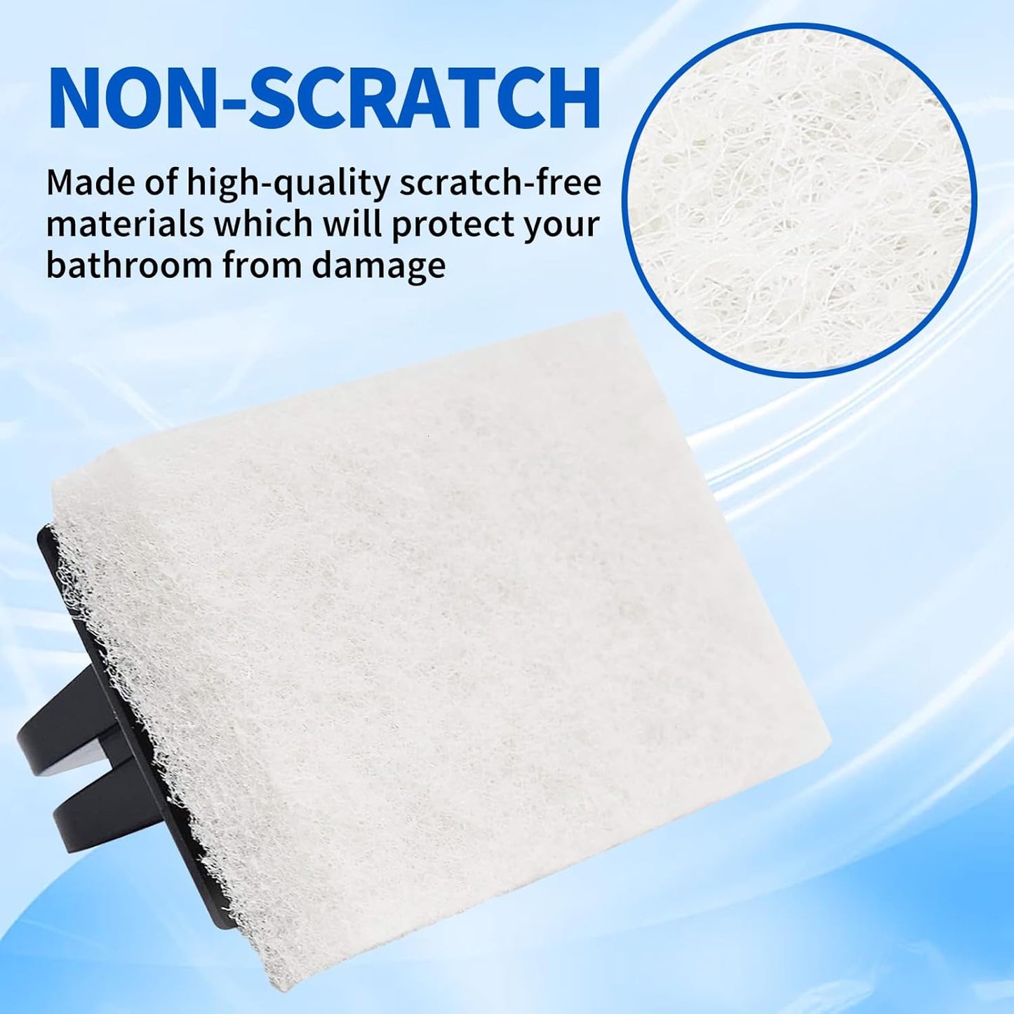 6 Pcs Hand Scrubber, Bathtub Scrubber with Handle, Non-Scratch Bathroom Scrubbing Pads for Cleaning Shower Tile Bathtube Sink Swimming Pool Step & Corner (Black)