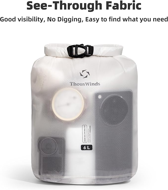 Thous Winds Waterproof Dry Bag, 12 Liter Roll Top Lightweight Storage Sack - Image 6