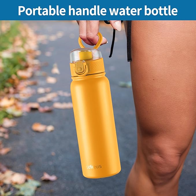 GOPPUS 20 Oz Insulated Stainless Steel Water Bottle BPA-Free Sports Water Bottle - Image 2