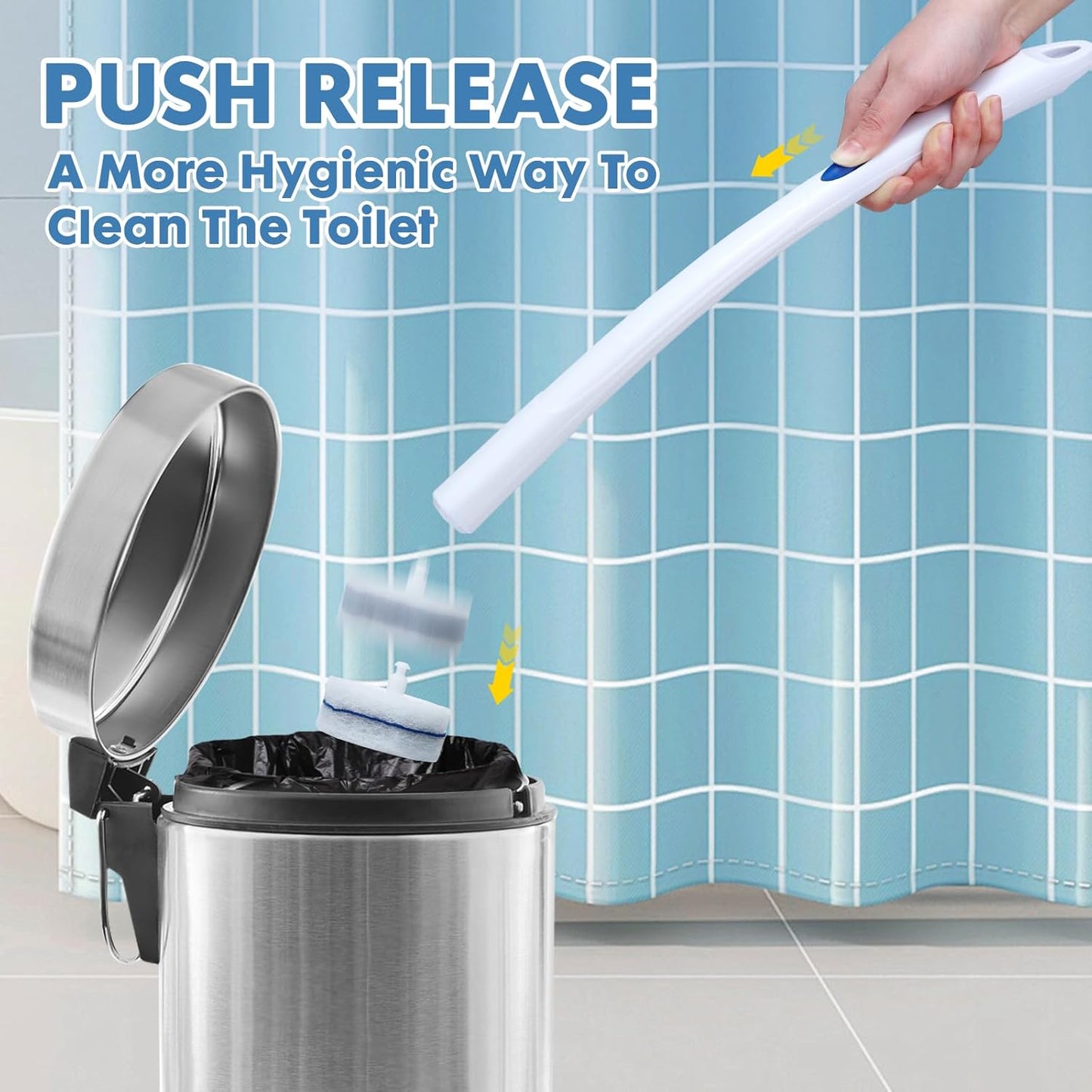 COBETE Disposable Toilet Brush Wand Refills,Disposable Toilet Refill Bowl Cleaners Brush Scrubber for Bathroom Cleaning,40 Count