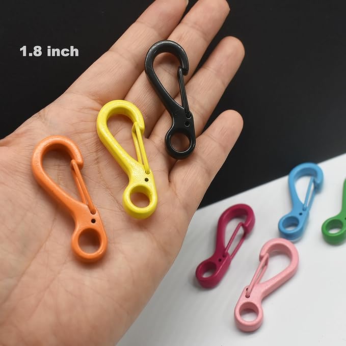 Mini Carabiner Clips with Metal Spring Wiregate Hook and Little Eye Hole - Image 3