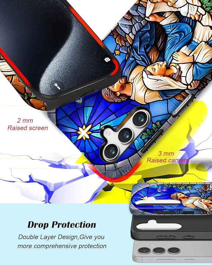 Compatible for Samsung Galaxy S25 FE 5G Case, Dual Layer Heavy Duty 2 in 1 - Image 3