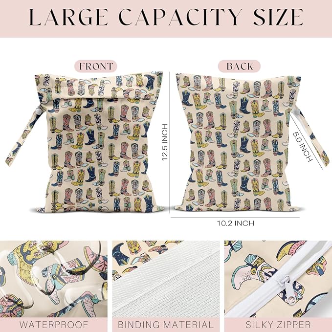 Waterproof Wet Bag for Swimsuit, Travel Beach Wet Dry Bag, Hidden Zipper - Image 2