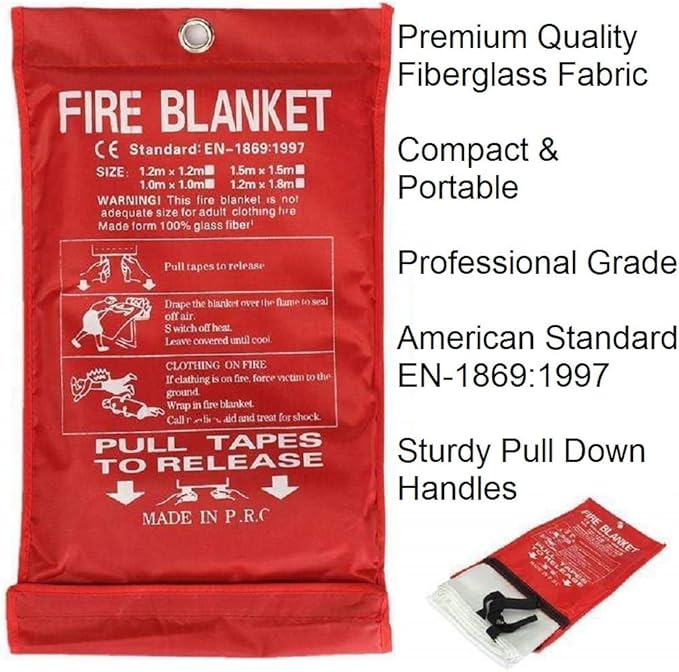 Leberna 5 Pack 39.9x39.3 Fire Blanket Fire Suppression Blanket | Fiberglass - Image 3