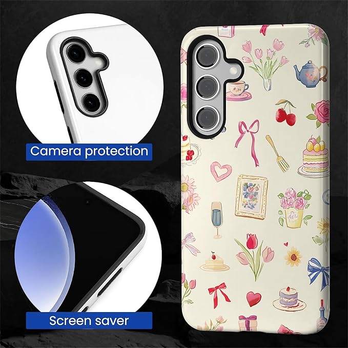 for Samsung Galaxy S24 Plus Case, HL2 Aesthetic Bow Preppy Collage Hybrid 2 - Image 4