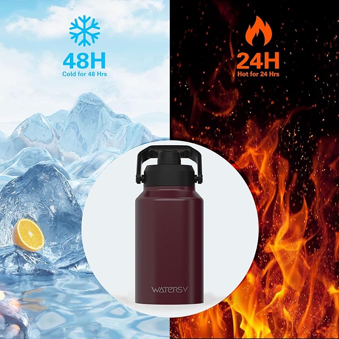 WATERSY 2/3 Gallon Water Bottle Insulated, BPA Free&Leak Proof, 87oz Stainless - Image 2