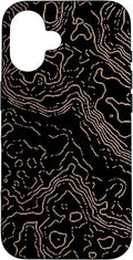 Topography Black & Brown Abstract Pattern Topographic Map Case by Unknown