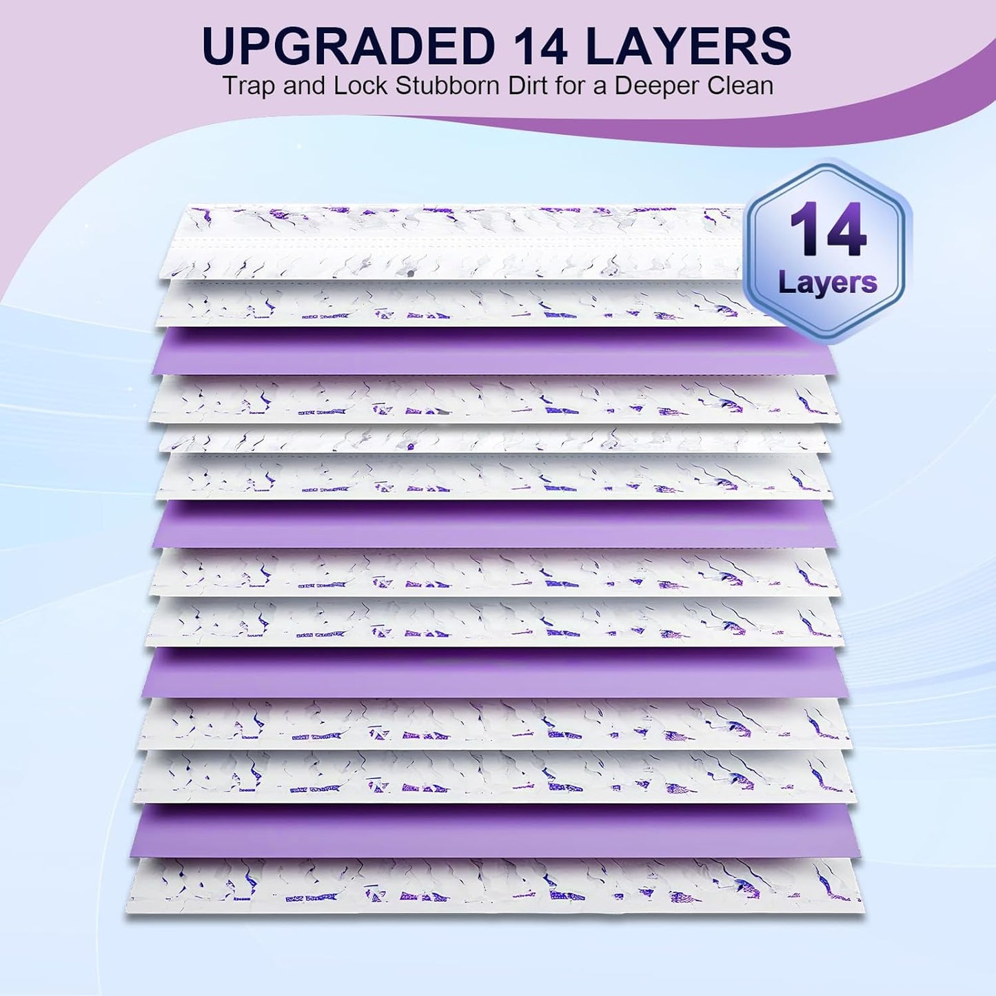 42 Pcs 5X Cleaning Power Mop Refills for Swiffer Power Mop, Unscented 14-Layer Thickened Disposable Mopping Pad Refills, for All Finished Floors