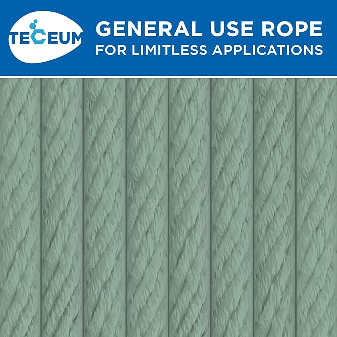 TECEUM Cotton Rope 3/16” – 100 FT – Strong All-Purpose Braided Rope – Natural - Image 7
