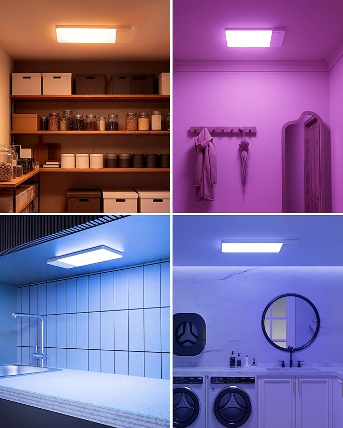 FULEN 2 Pack Rechargeable Motion Sensor Ceiling Light RGB Color, Closet Light - Image 7