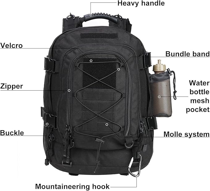 Large Military Bug Out Bag 3 Day Pack Expandable Backpack Army Daypack - Image 7