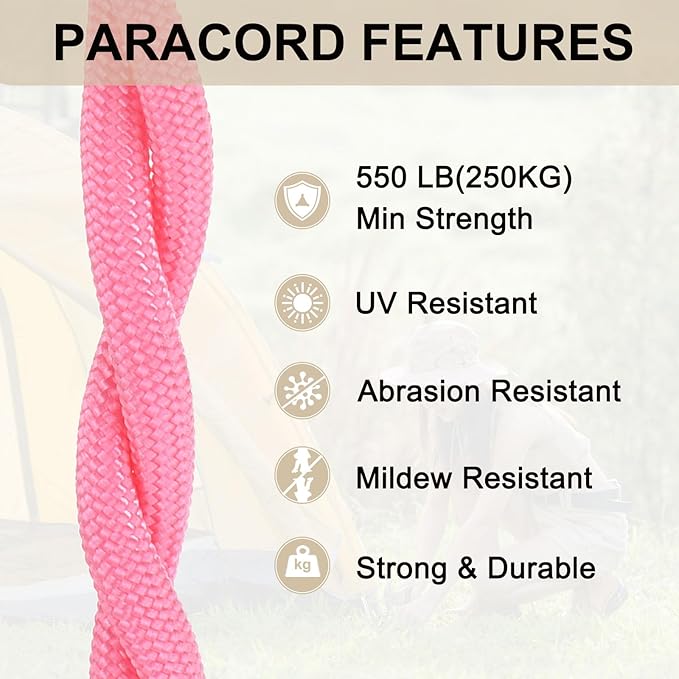 550 Paracord Rope 10ft, 4mm Thin Paracord Nylon Cord 7-Strand Core - Image 6