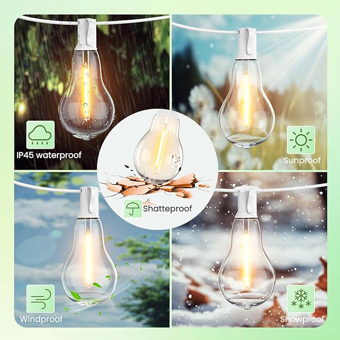 String Lights for Outside 200FT Patio Lights, LED String Light - Image 5