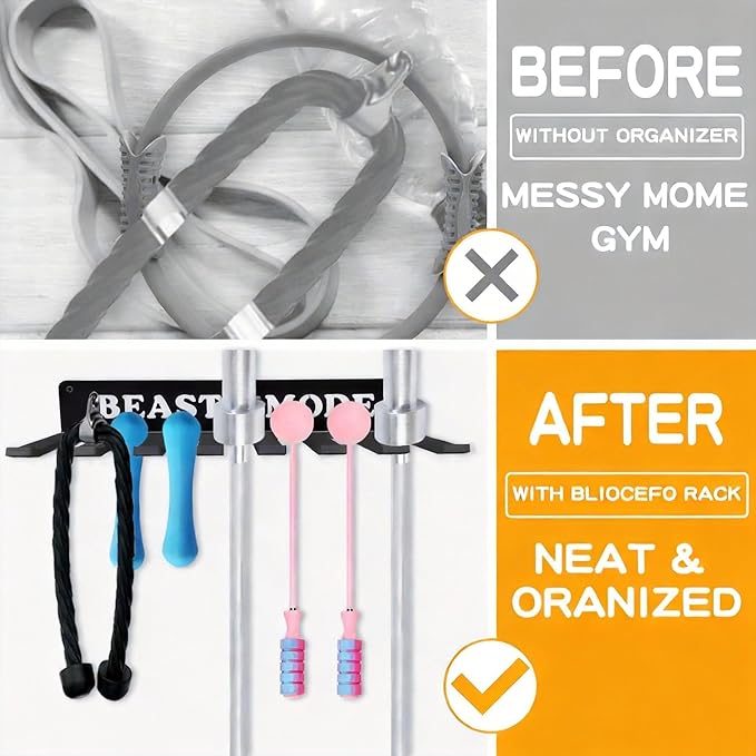 Gym Home Rack 8 Hook Heavy-Duty Wall-mounted Organizer Multi-Purpose Workout - Image 2